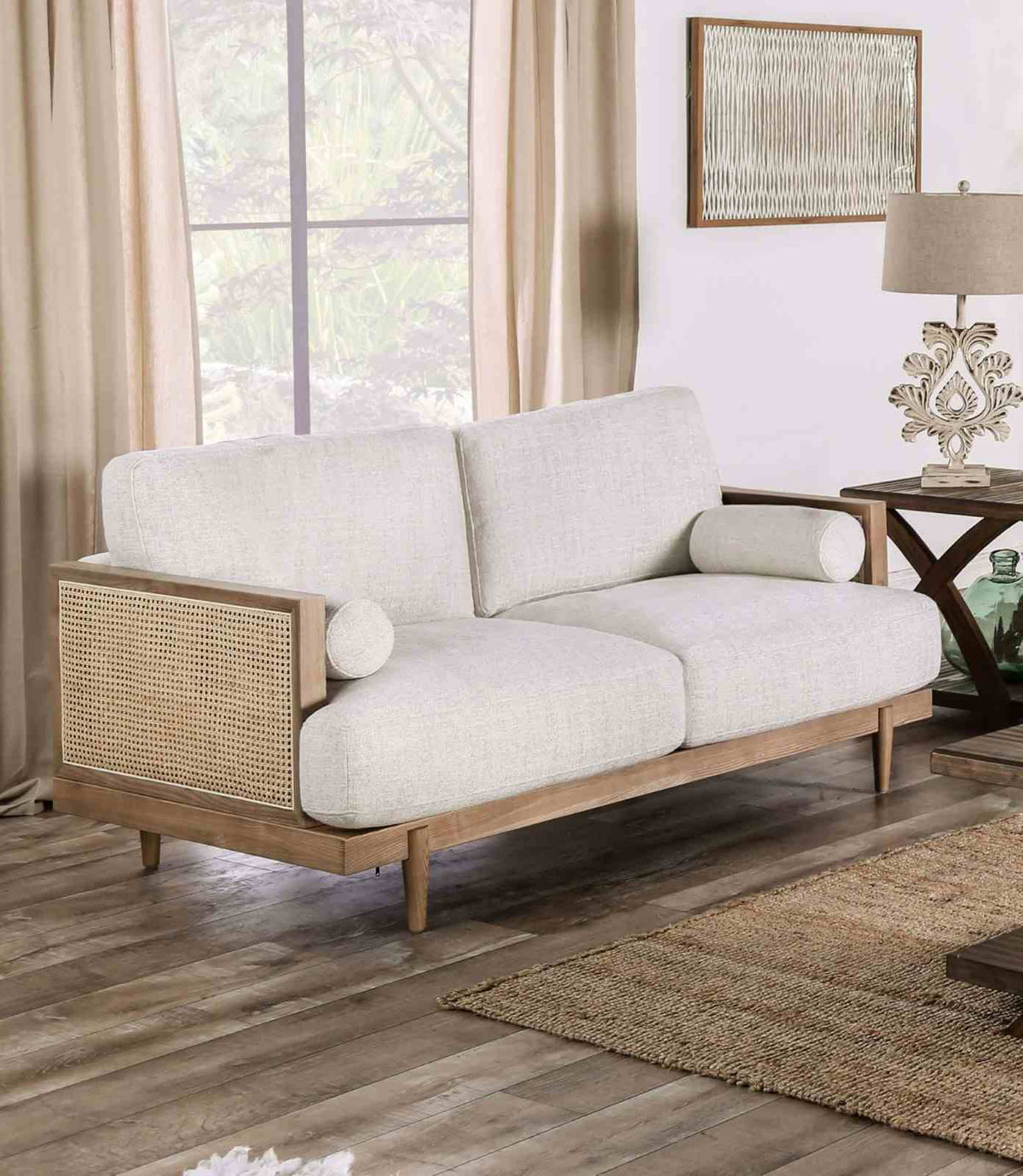 Alesund - Loveseat, Beige/Light Oak