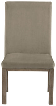 Chrestner - Dining UPH Side Chair (Set of 2) - Gray / Brown - R&R Furniture Gallery (Fountain Valley, CA)