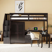 Loft Bed With Stairs, Bookshelf, Drawers, Desk & Wardrobe, Space Saving Multifunctional Furniture - R&R Furniture Gallery (Fountain Valley, CA)