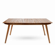 Outdoor teak dining table with sturdy frame by Noble House, ideal for outdoor patio or garden dining setups.