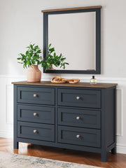 Landocken - Dresser and Mirror - Brown / Blue - R&R Furniture Gallery (Fountain Valley, CA)