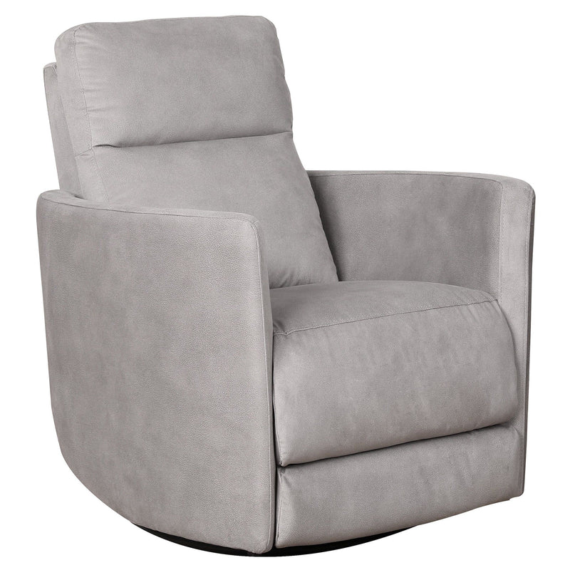 Lawson - Swivel Glider Suede Recliner Chair - Latte - R&R Furniture Gallery (Fountain Valley, CA)