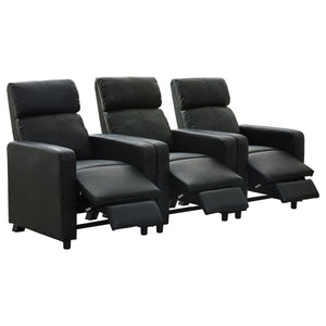 Warren - 3 Seater Reclining Home Theater - Black