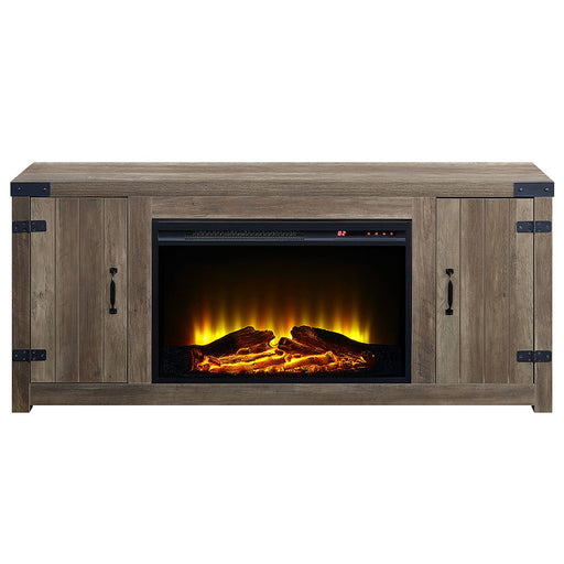 Tobias - 25" Fireplace - Rustic Oak - R&R Furniture Gallery (Fountain Valley, CA)