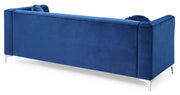 Glory Furniture Delray micro suede stationary sofa with plush cushions and sleek design, ideal for modern living rooms.