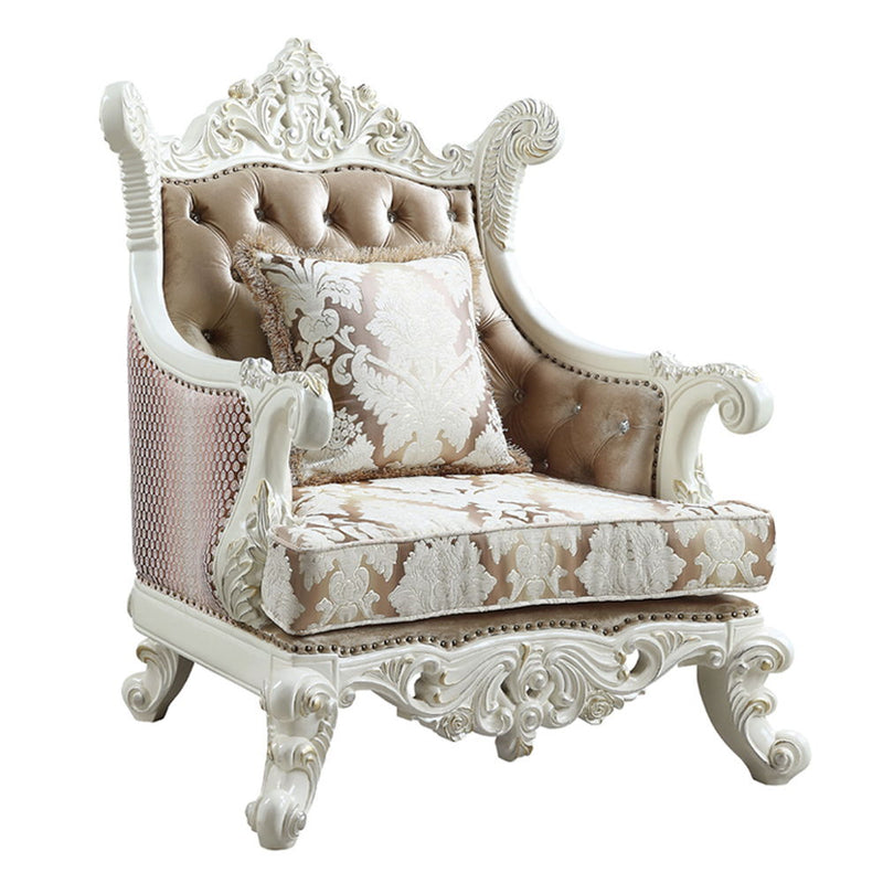 Vanaheim - Chair With Pillow - Fabric & Antique White - R&R Furniture Gallery (Fountain Valley, CA)