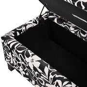 Luxury Storage Ottoman With Floral Patterned Fabric, Soft-Close Hinges, Multi Functional - R&R Furniture Gallery (Fountain Valley, CA)