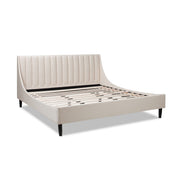 Aspen - King Vertical Tufted Headboard Platform Bed Set - Light Beige - R&R Furniture Gallery (Fountain Valley, CA)