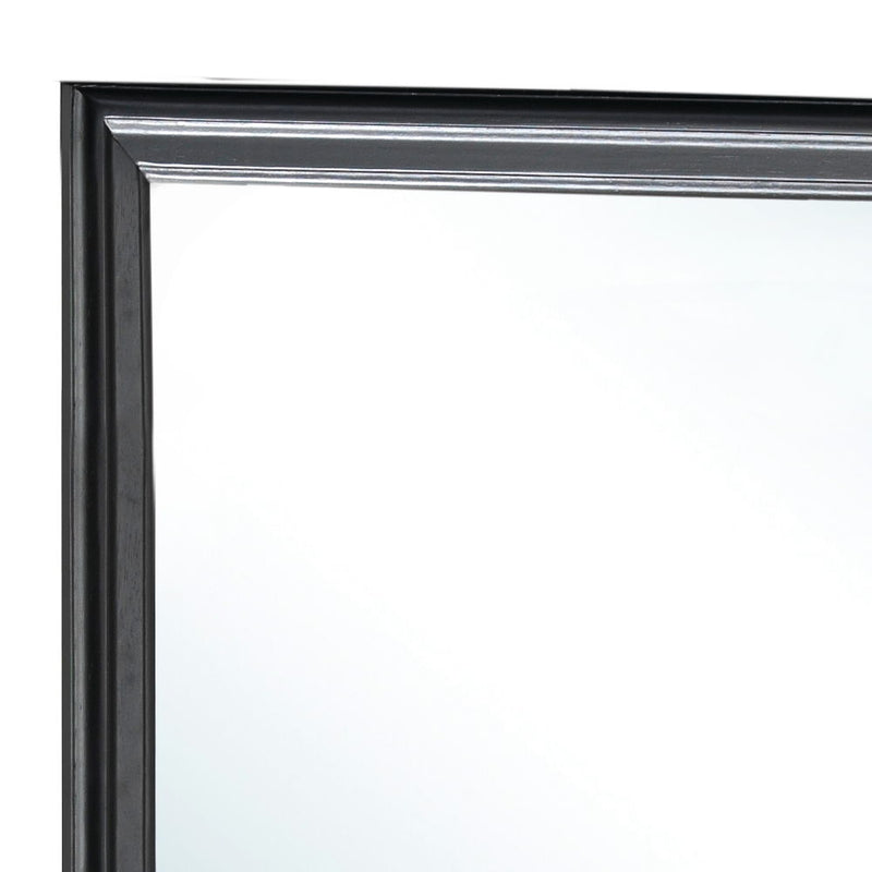 Black wall mirror by Glory Furniture with a sleek, elegant frame, perfect for modern interior decor.