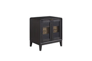 Glass Door Nightstand - Black - R&R Furniture Gallery (Fountain Valley, CA)
