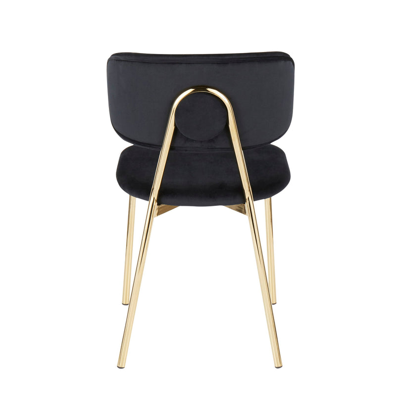 Set of two Lumi Source contemporary glam chairs with sleek design, upholstered seats, and modern metal legs.