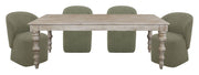 Crossings - Eden Rectangular Dining Table With 4 Upholstered Chairs - Toasted Tumbleweed & Green - R&R Furniture Gallery (Fountain Valley, CA)