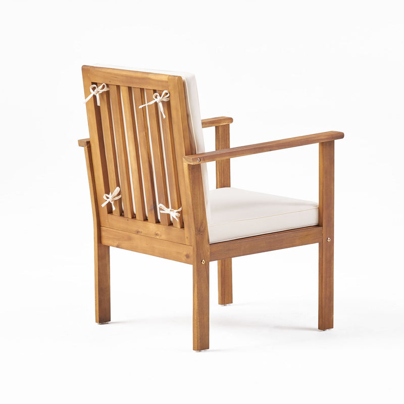 3 Piece Patio Set With Slatted Design, 2 Club Chairs And Coffee Table - Brown - R&R Furniture Gallery (Fountain Valley, CA)