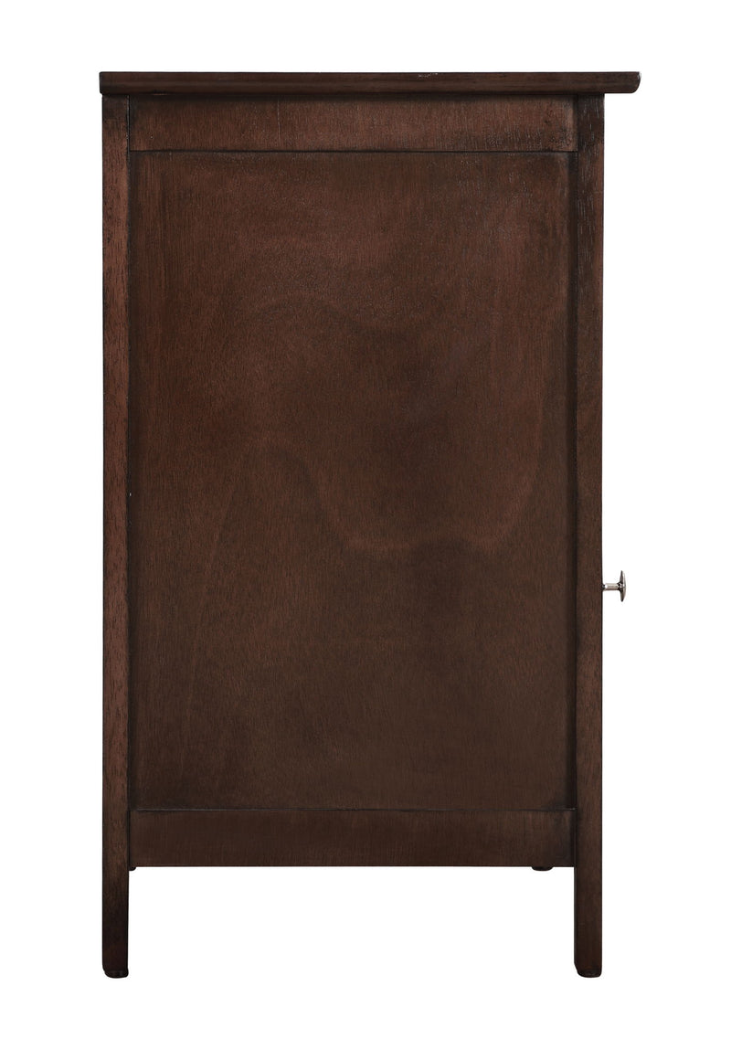 Glory Furniture Izzy cappuccino accent nightstand with a smooth finish and modern design, featuring a single drawer.