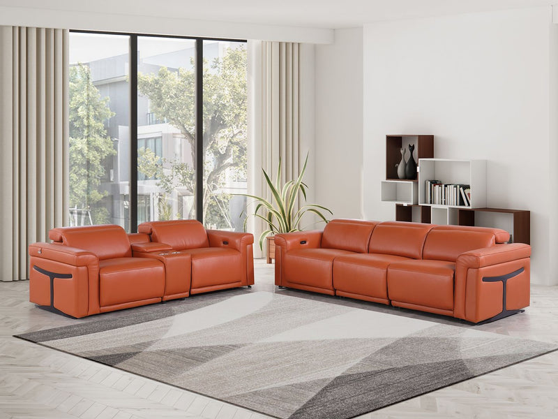 1126 - 6-Piece Modular Power Reclining Sofa And Console Loveseat Set In With 5 Power Recliners & Power Headrests - R&R Furniture Gallery (Fountain Valley, CA)