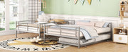 DreamHaus steel construction bunk bed with sturdy frame and twin-sized upper and lower beds in a modern bedroom setting.
