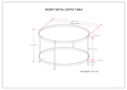 Simpli-Home Monet handcrafted coffee table with wooden finish and modern design, ideal for living room decor.