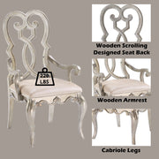Esteban - Arm Chair (Set of 2) - Ivory Velvet & Antique Champagne - R&R Furniture Gallery (Fountain Valley, CA)