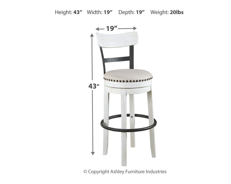 Valebeck - Tall Upholstered Swivel Barstool - R&R Furniture Gallery (Fountain Valley, CA)
