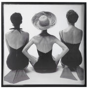 Framed print of 1959 ladies' swimwear fashion in black by Uttermost, showcasing vintage swimwear design artwork.