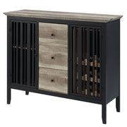 Zudora - Server - Antique Oak & Sandy Black - R&R Furniture Gallery (Fountain Valley, CA)