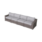 Contemporary Outdoor Rattan Wicker Sectional Seating Group With Cushions - R&R Furniture Gallery (Fountain Valley, CA)