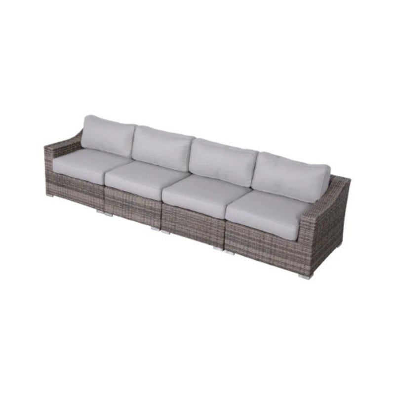 Contemporary Outdoor Rattan Wicker Sectional Seating Group With Cushions - R&R Furniture Gallery (Fountain Valley, CA)