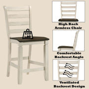 Tasnim - Counter Height Chair (Set of 2) - Oak & Antique White - R&R Furniture Gallery (Fountain Valley, CA)