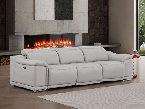 2679 - Genuine Leather Sofa With 3 Power Recliners - R&R Furniture Gallery (Fountain Valley, CA)