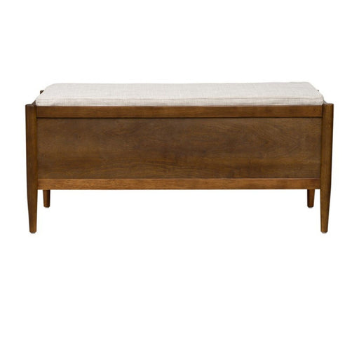 Accent Bench With Storage, Upholstered Cushion - Walnut Brown - R&R Furniture Gallery (Fountain Valley, CA)