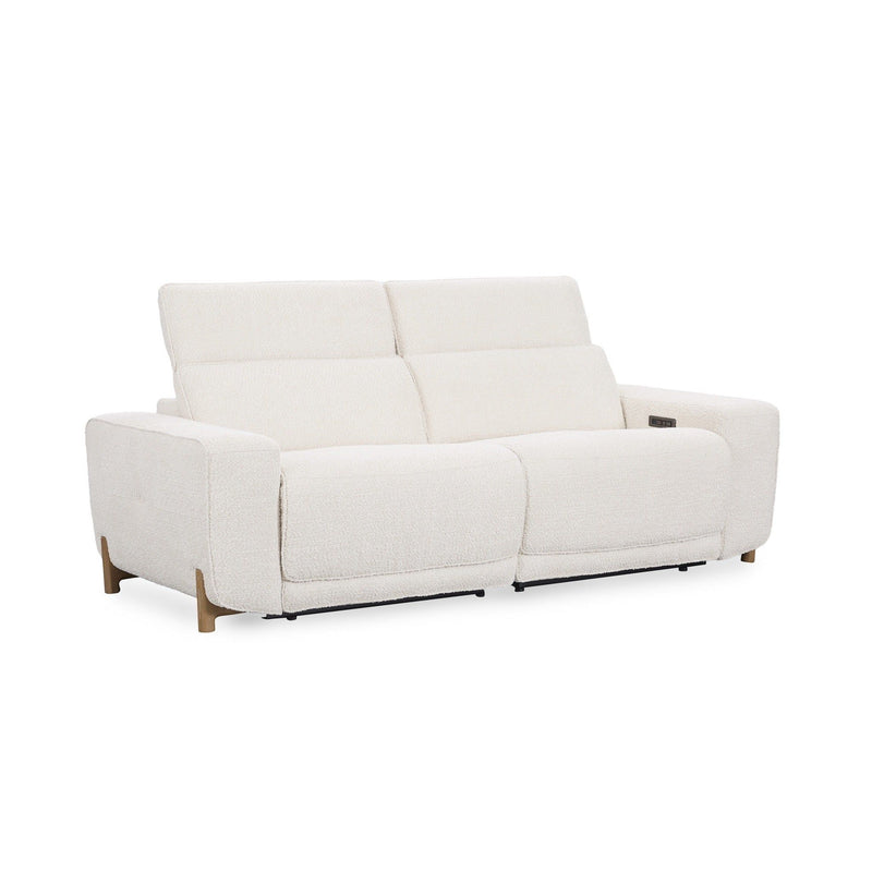 Darrow - Upholstered Power Recliner Sofa - Ivory - R&R Furniture Gallery (Fountain Valley, CA)