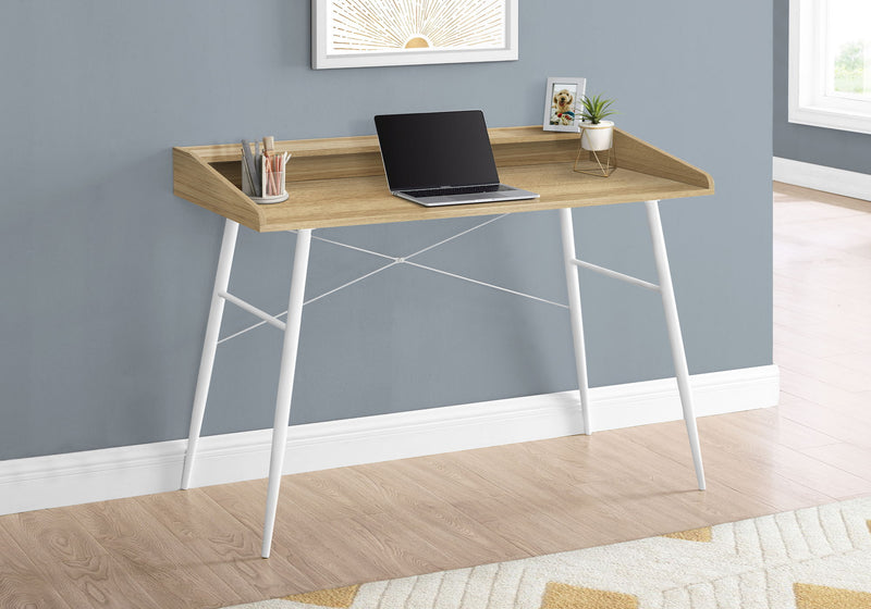 Computer Desk For Home Office, Laptop, Storage Shelves, Contemporary Versatile Placement - Natural - R&R Furniture Gallery (Fountain Valley, CA)