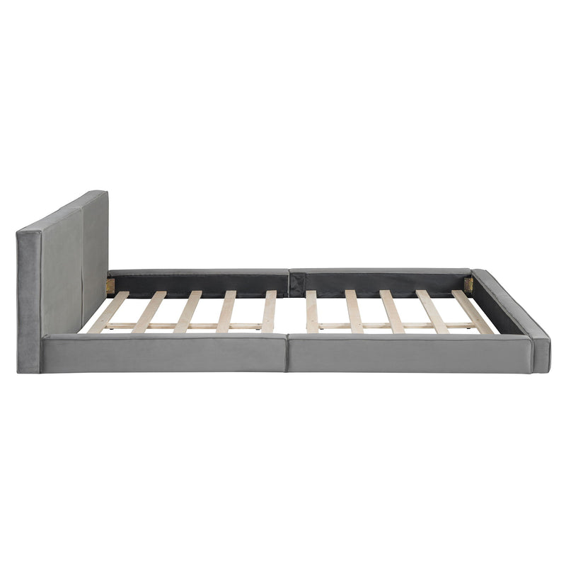 Upholstered Platform Bed, Grounded Bed With Solid Frame - R&R Furniture Gallery (Fountain Valley, CA)