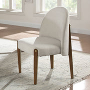 Gamarya - Side Chair (Set of 2) - White Fabric & Oak - R&R Furniture Gallery (Fountain Valley, CA)