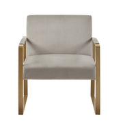 Jayco - Accent Chair With Metal Arms - Beige - R&R Furniture Gallery (Fountain Valley, CA)