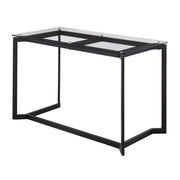 Lumi Source Modern Office Desk in black with clear accents, featuring a sleek writing desk design ideal for home or office use.