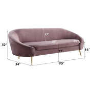Abey - Sofa - Pink Velvet - R&R Furniture Gallery (Fountain Valley, CA)