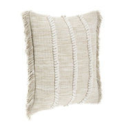 Natural-colored 22x22 inch accent pillow from Classic Home's Lucera collection, showcasing soft fabric and plush texture.