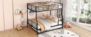 Steel construction bunk bed from DreamHaus with sturdy metal frame and ladder, twin-size sleeping area for kids or guests.