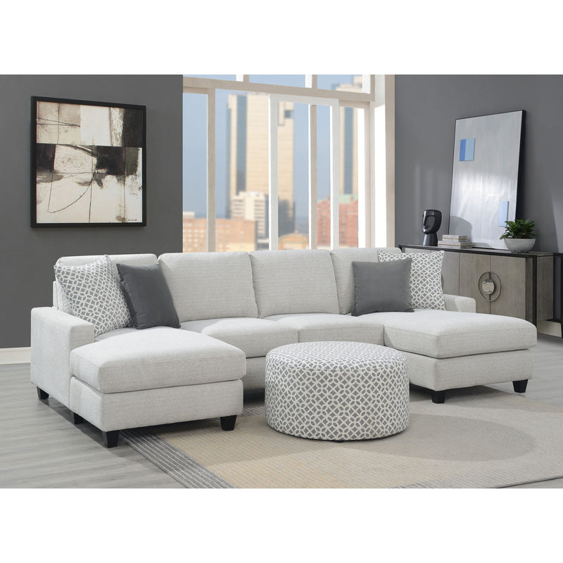 Round Ottoman - Gray - R&R Furniture Gallery (Fountain Valley, CA)