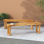 Noble House Nestor bench with wooden top and metal legs, ideal for entryways or living room seating.