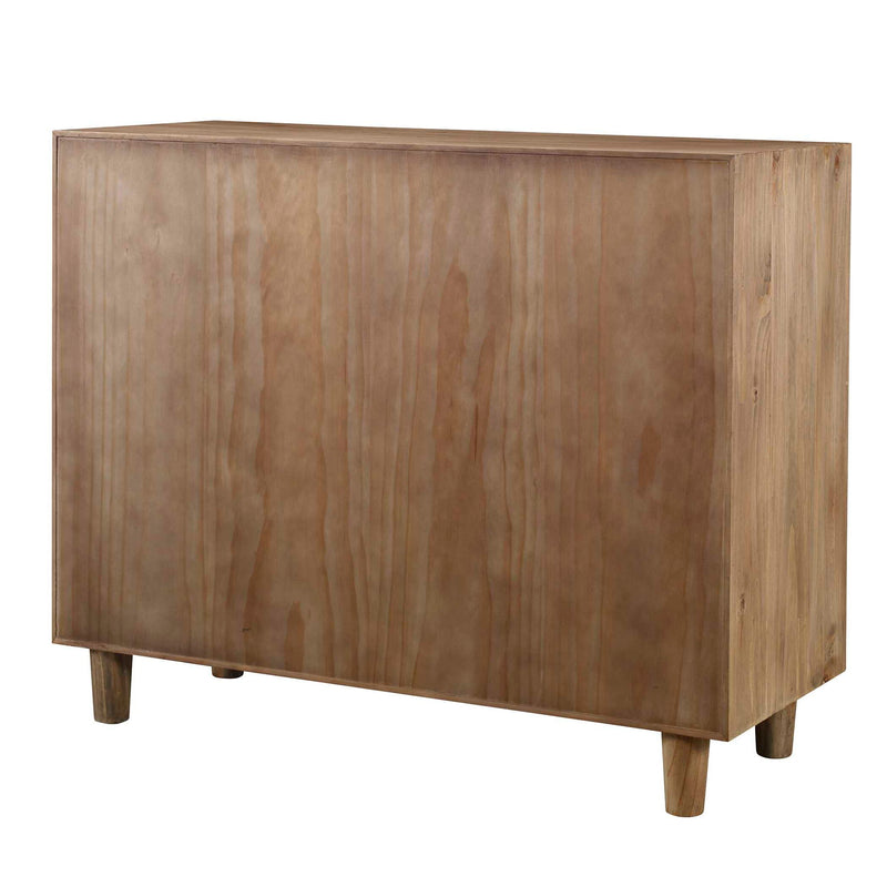Uttermost Crawford light oak accent chest with light brown finish, featuring sleek design and storage drawers.