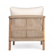 Outdoor Lounge Chair With Woven Backrest, Solid Wood Frame, Comfortable Cushions - R&R Furniture Gallery (Fountain Valley, CA)