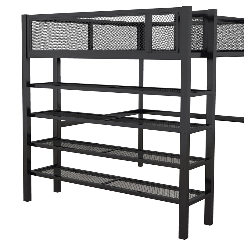 Loft Bed With 4 Tier Shelves And Storage - R&R Furniture Gallery (Fountain Valley, CA)
