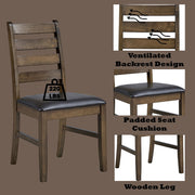 Damica - Side Chair (Set of 2) - Brown Synthetic Leather & Walnut - R&R Furniture Gallery (Fountain Valley, CA)