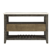 Merel - Server - White Marble Top & Gray Oak - R&R Furniture Gallery (Fountain Valley, CA)