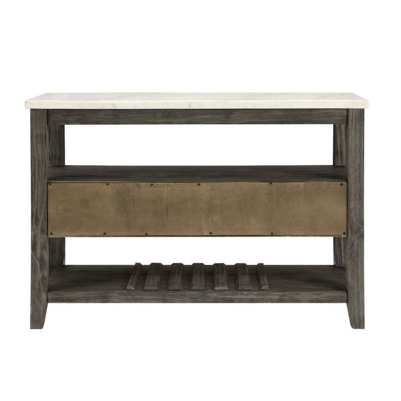 Merel - Server - White Marble Top & Gray Oak - R&R Furniture Gallery (Fountain Valley, CA)