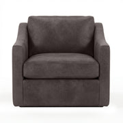 Classic Home Kipton swivel chair with a modern design, featuring a cushioned seat and backrest on a chrome swivel base.