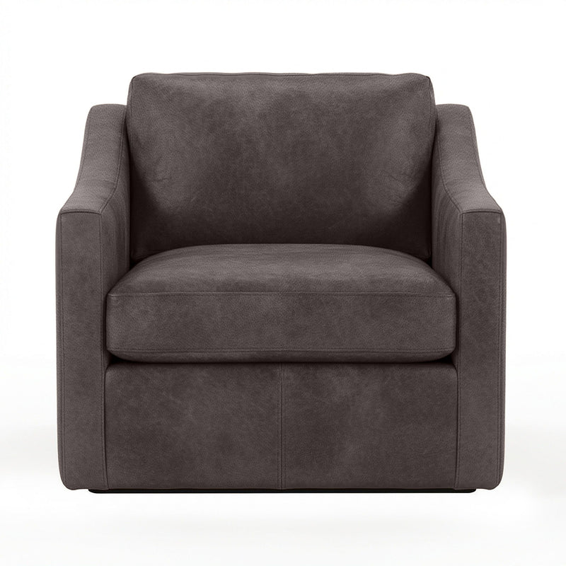 Classic Home Kipton swivel chair with a modern design, featuring a cushioned seat and backrest on a chrome swivel base.