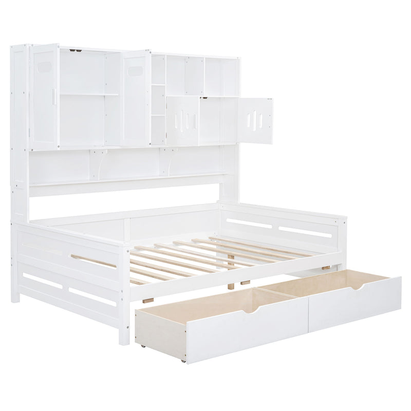Daybed With All-In-One Cabinet And Shelf - R&R Furniture Gallery (Fountain Valley, CA)